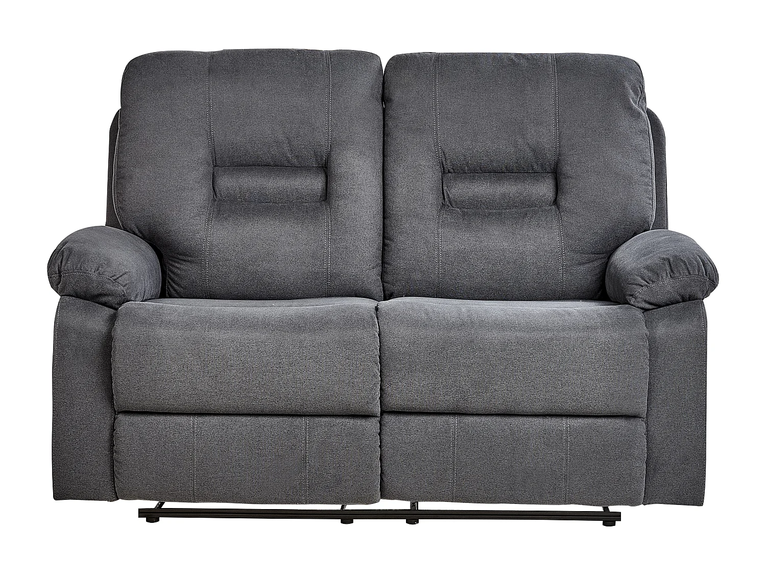 Canapé relax manuel 2 places BERGEN II Tissu Gris foncé