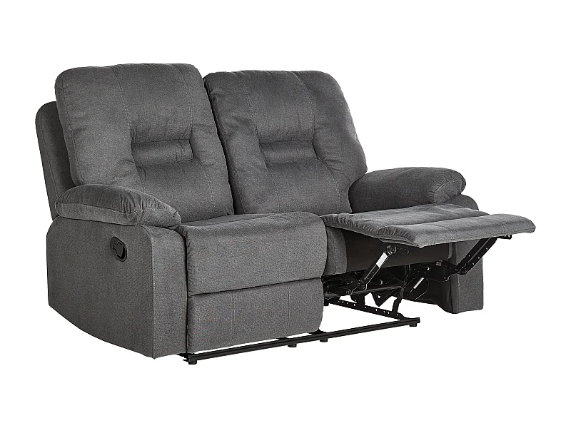 Sofa manuell verstellbar BERGEN II Stoff Dunkelgrau 2-Sitzer