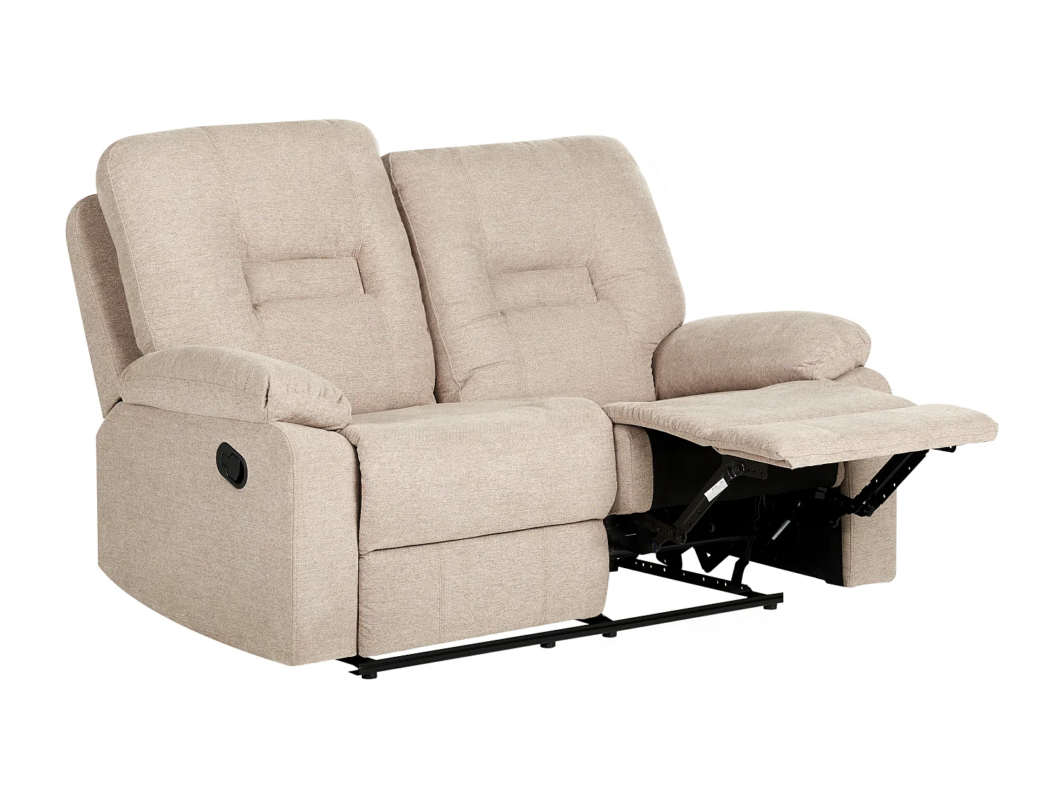 Canapé relax manuel 2 places BERGEN Tissu Beige