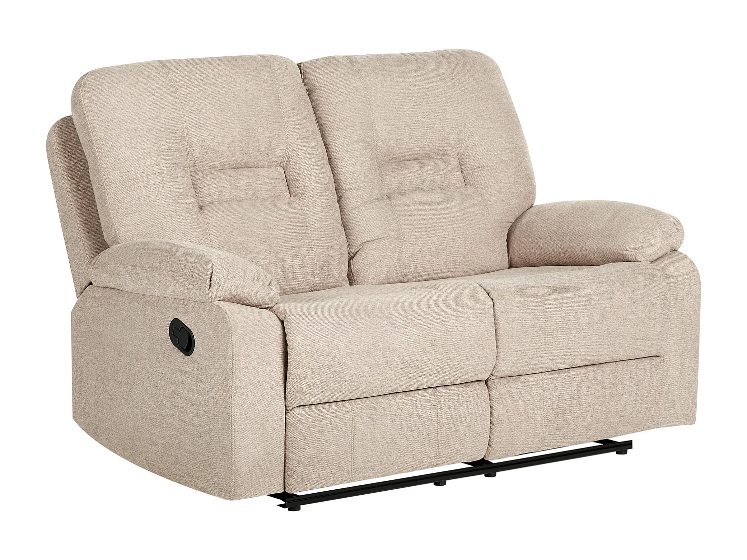 Canapé relax manuel 2 places BERGEN Tissu Beige