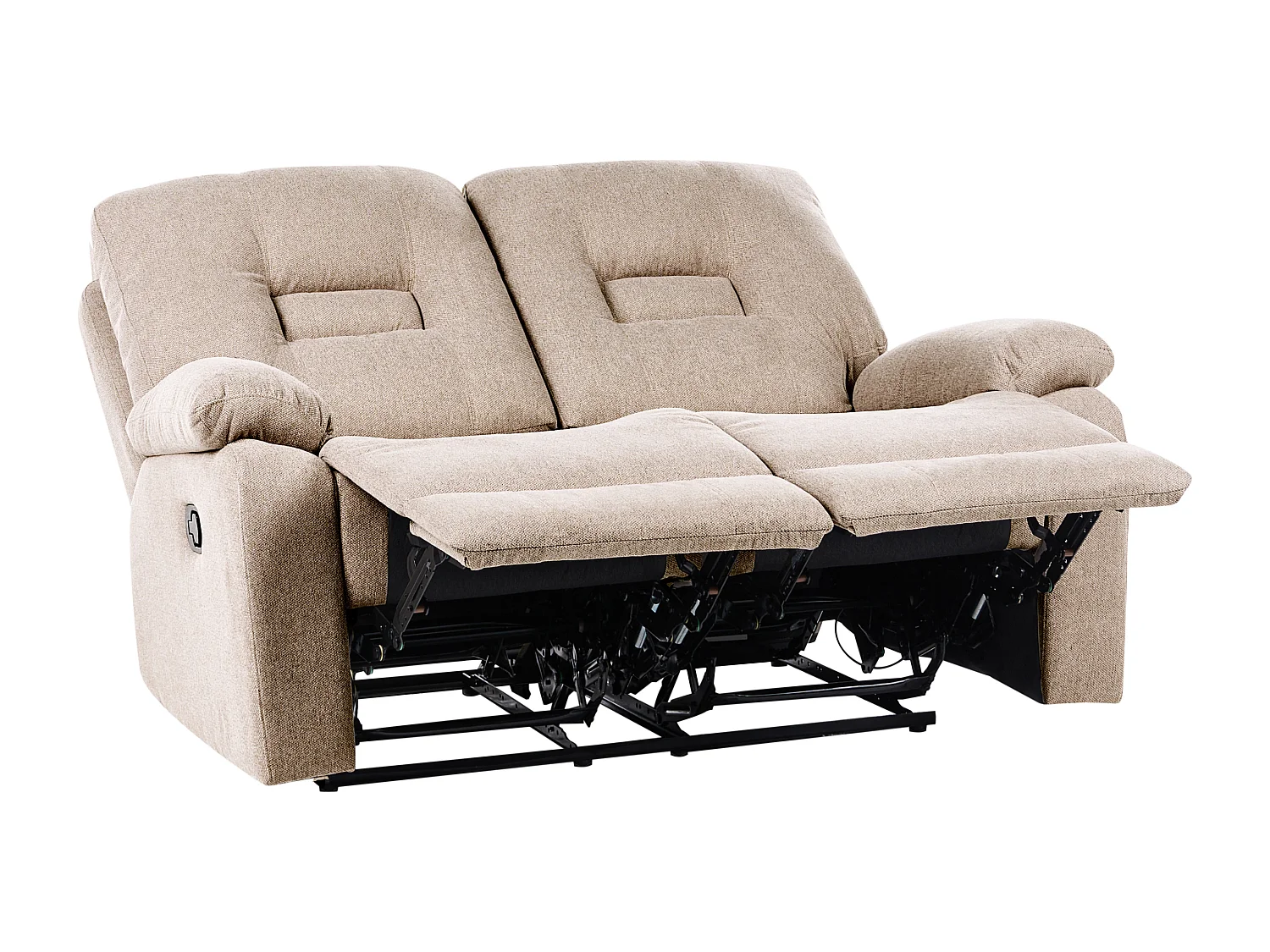 Canapé relax manuel 2 places BERGEN Tissu Beige