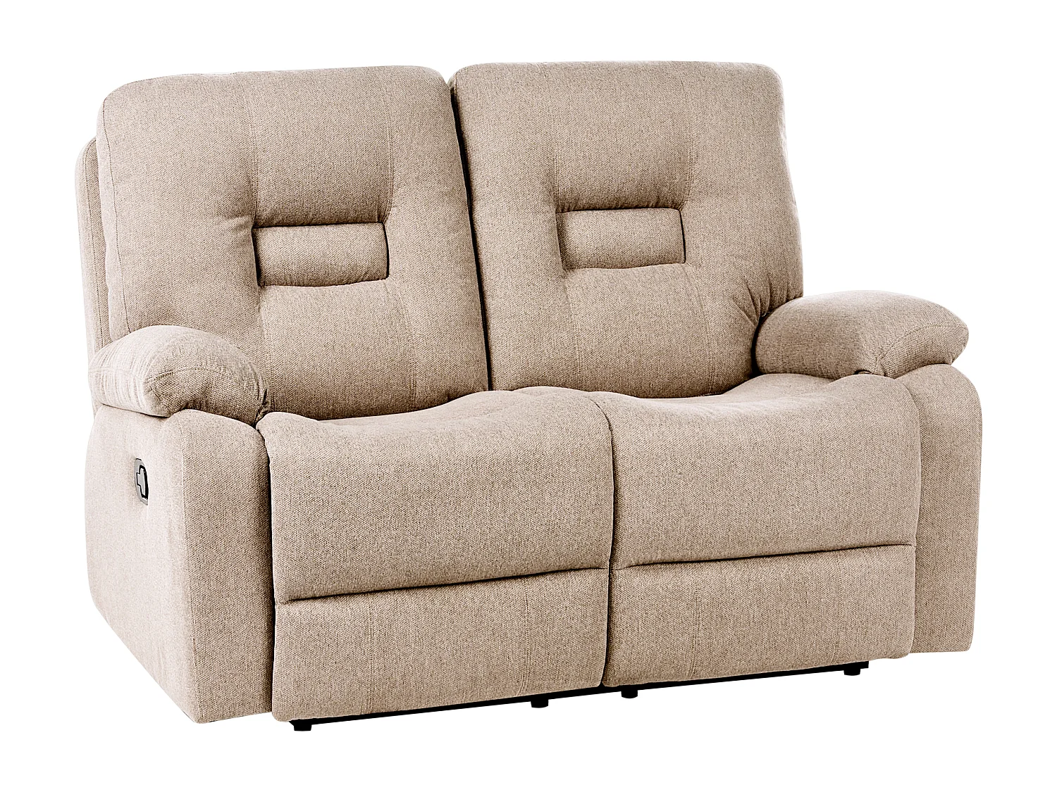 Canapé relax manuel 2 places BERGEN Tissu Beige