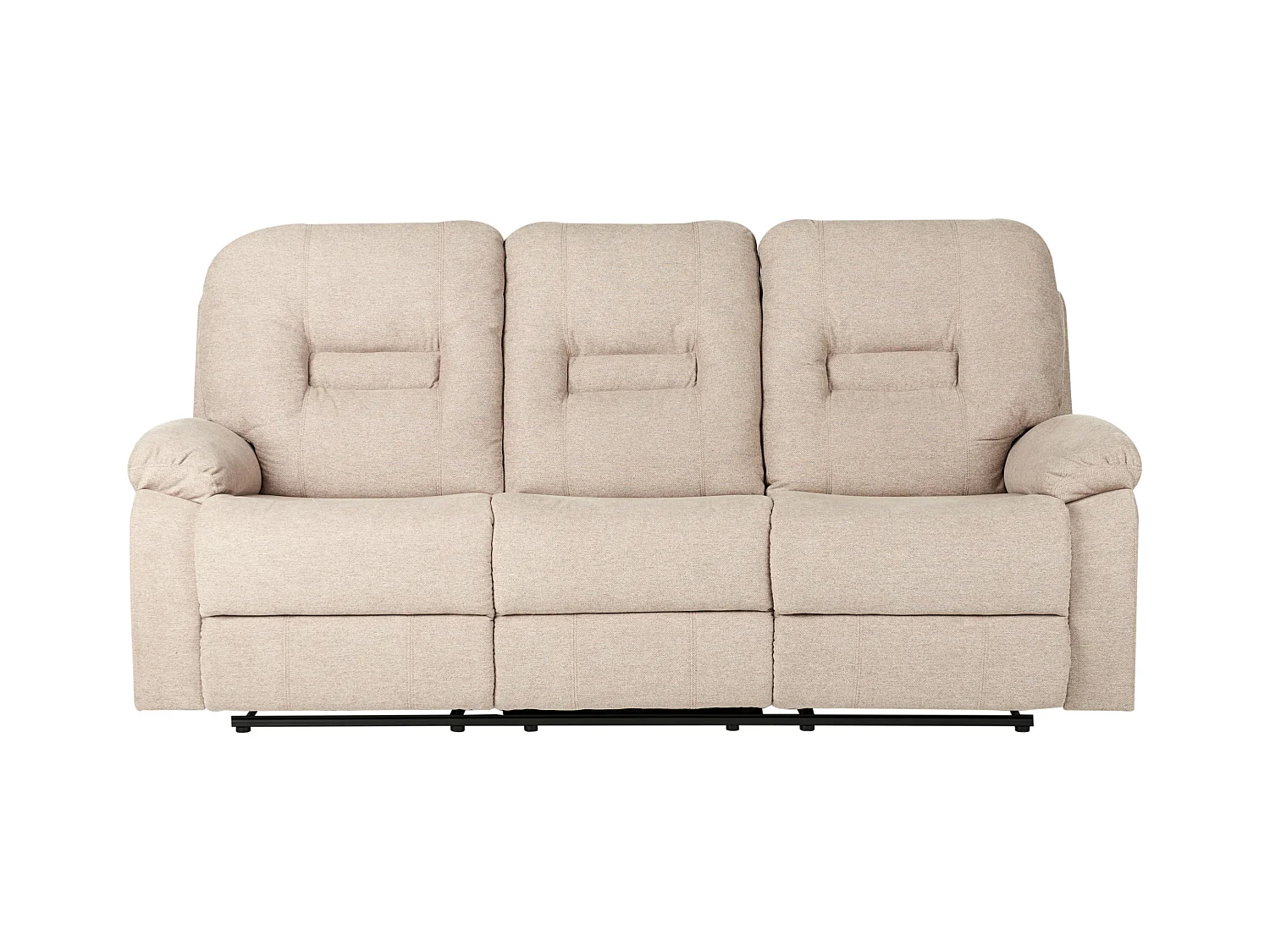 Handmatig verstelbare bank BERGEN Stof Beige 3-zitter