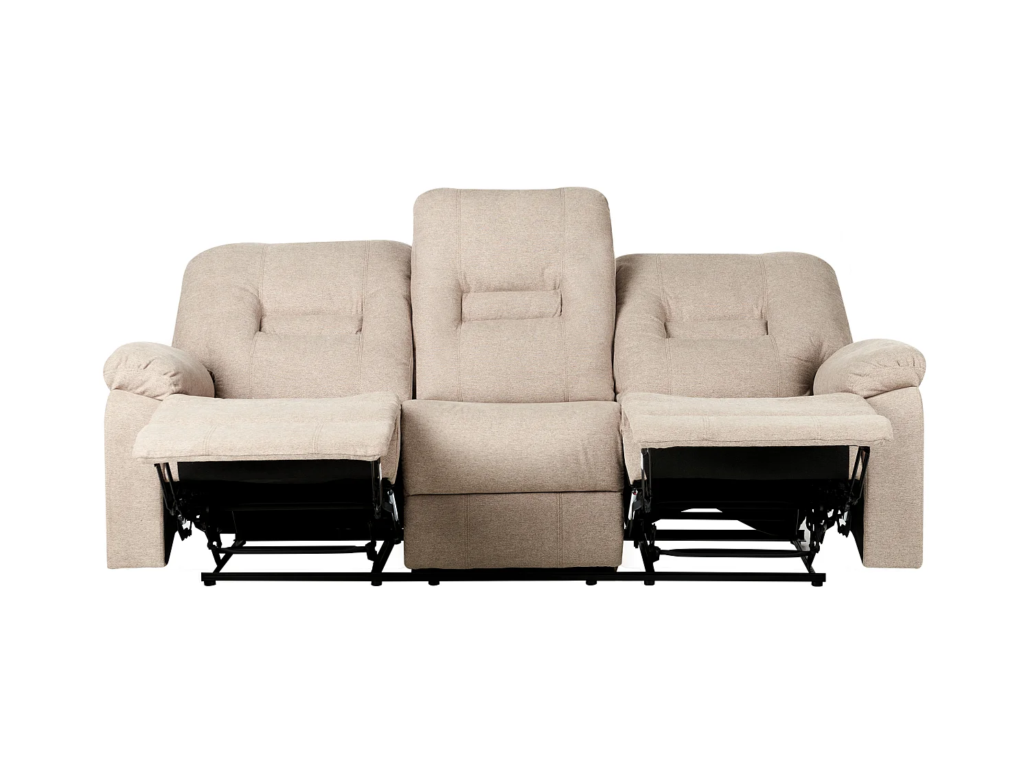 Handmatig verstelbare bank BERGEN Stof Beige 3-zitter