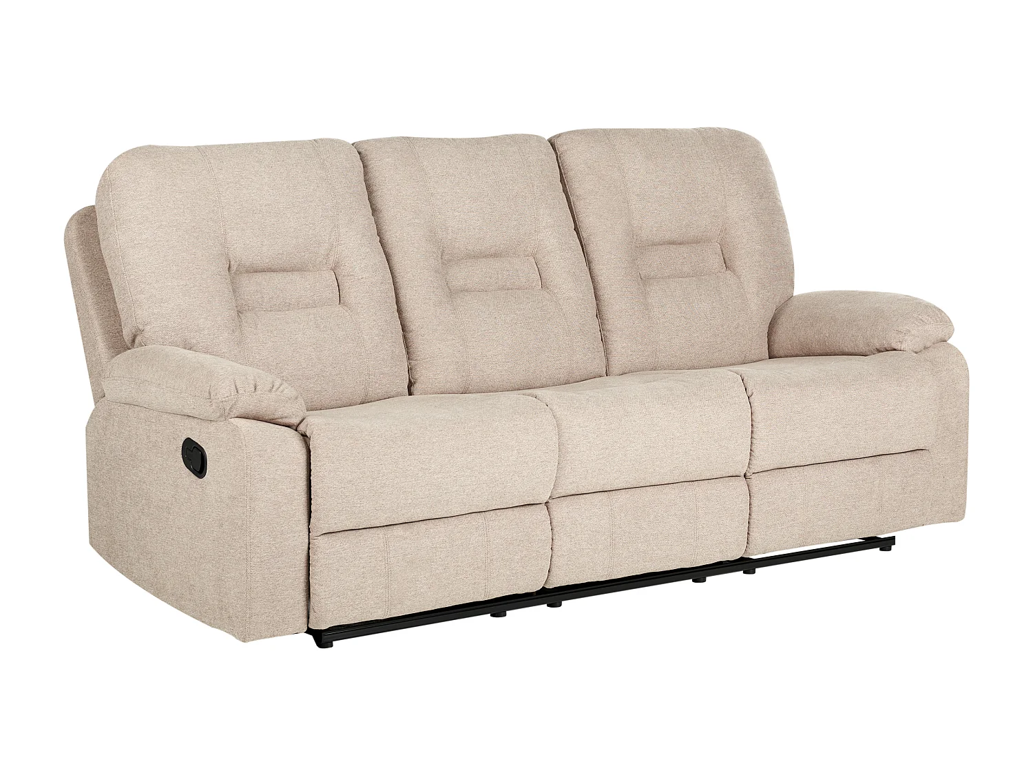 Canapé relax manuel 3 places BERGEN Tissu Beige