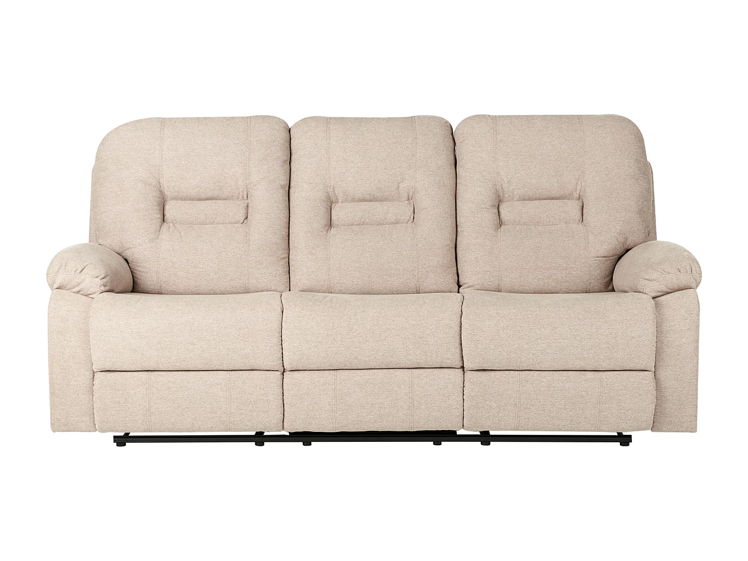 Canapé relax manuel 3 places BERGEN Tissu Beige