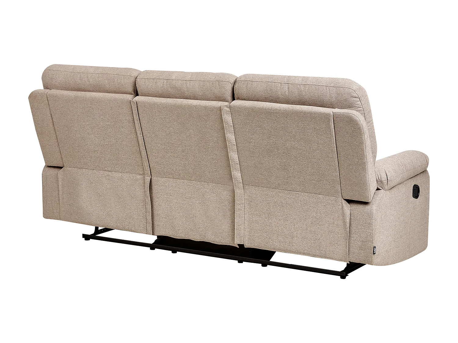 Canapé relax manuel 3 places BERGEN Tissu Beige