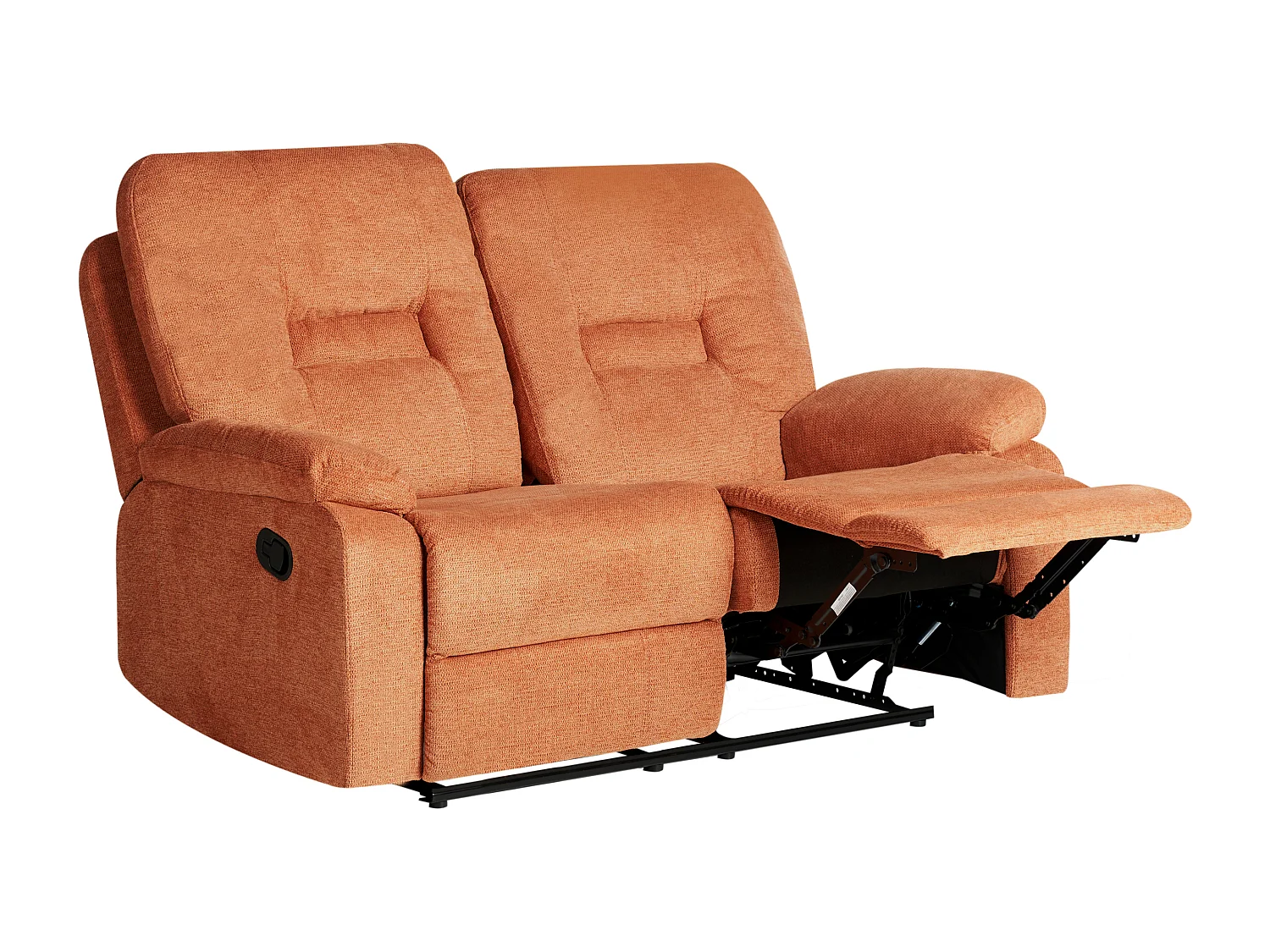 Sofa z manualną funkcją relaksu BERGEN Pomarańczowy dla 2 osób