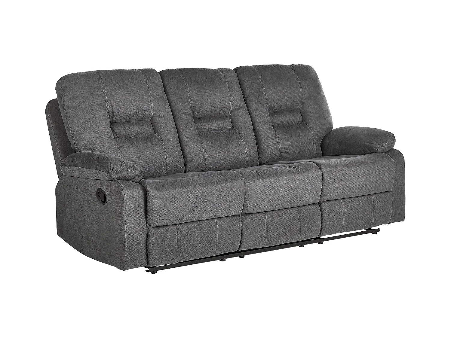 Sofa manuell verstellbar BERGEN II Stoff Dunkelgrau 3-Sitzer
