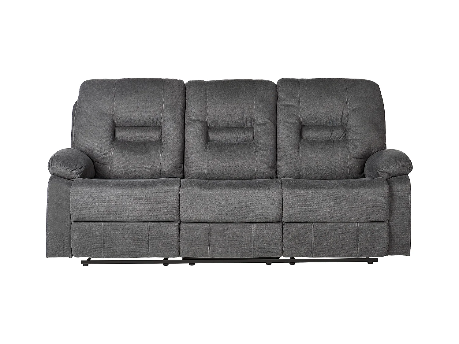 Sofa manuell verstellbar BERGEN II Stoff Dunkelgrau 3-Sitzer