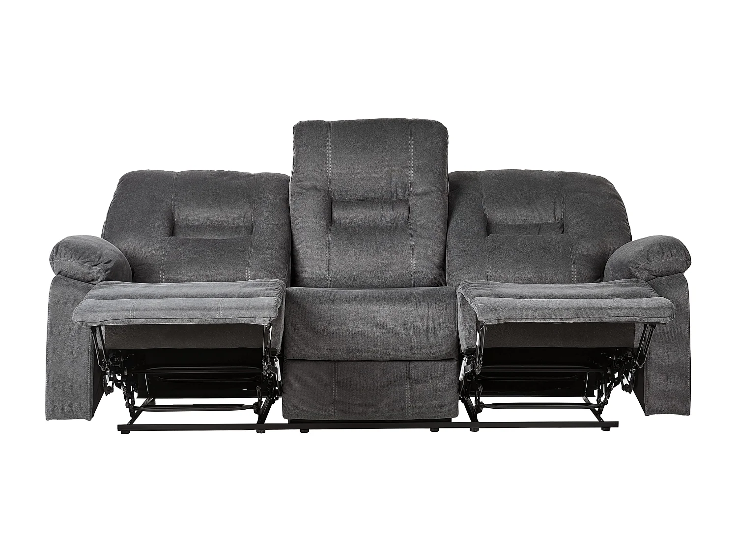 Sofá reclinável manual BERGEN II Tecido Cinzento escuro 3 lugares