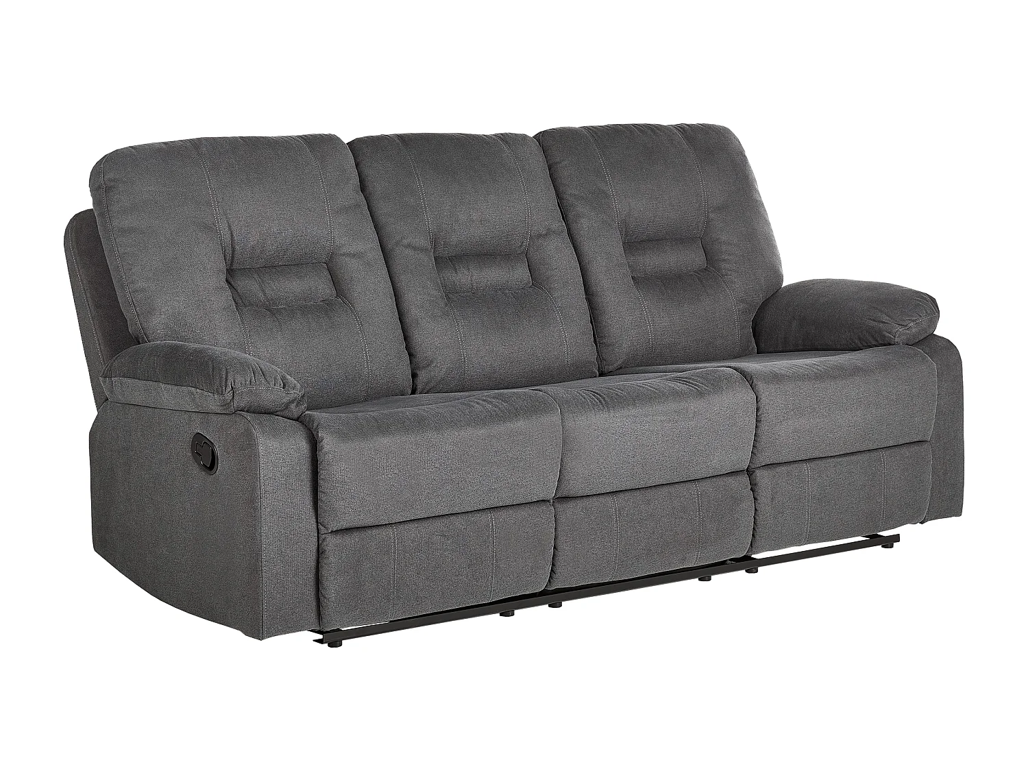 Sofa manuell verstellbar BERGEN II Stoff Dunkelgrau 3-Sitzer