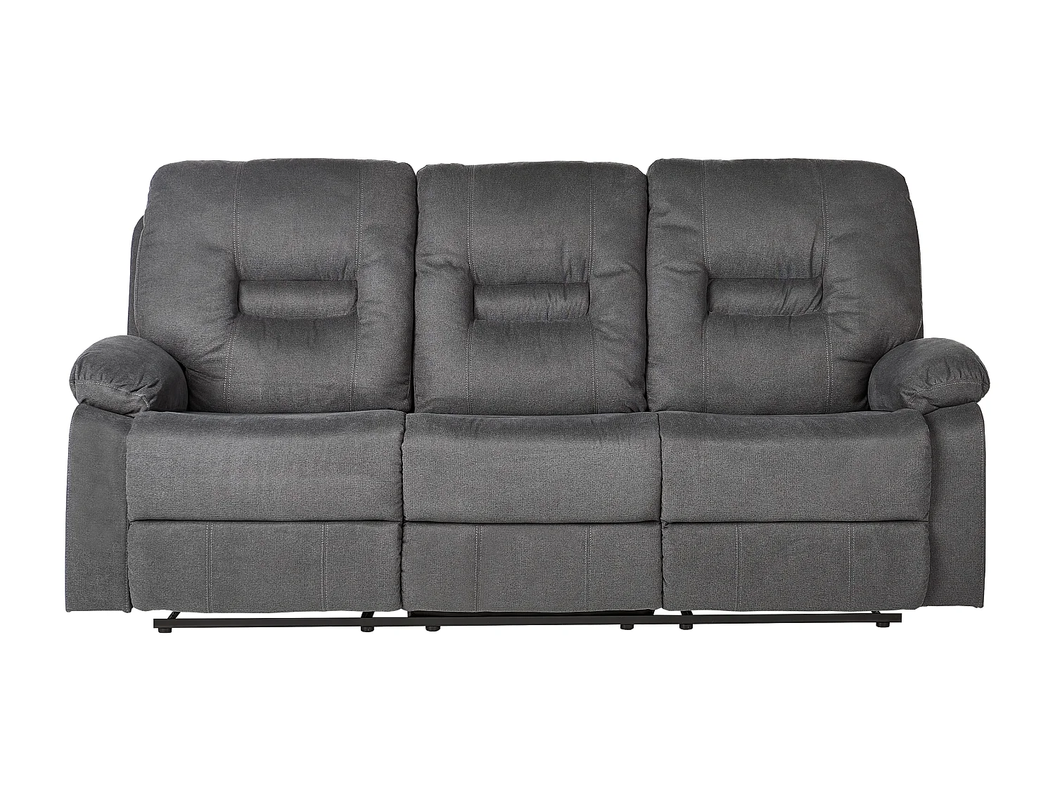Sofa manuell verstellbar BERGEN II Stoff Dunkelgrau 3-Sitzer
