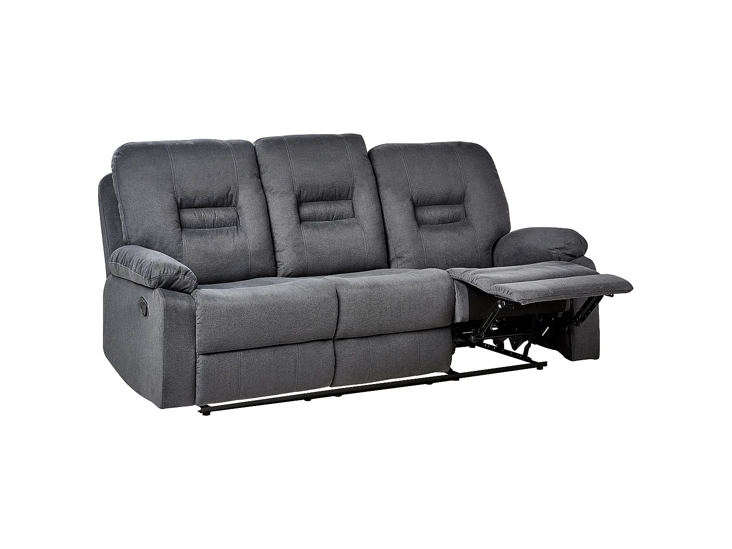 Canapé relax 3 places en tissu gris BERGEN