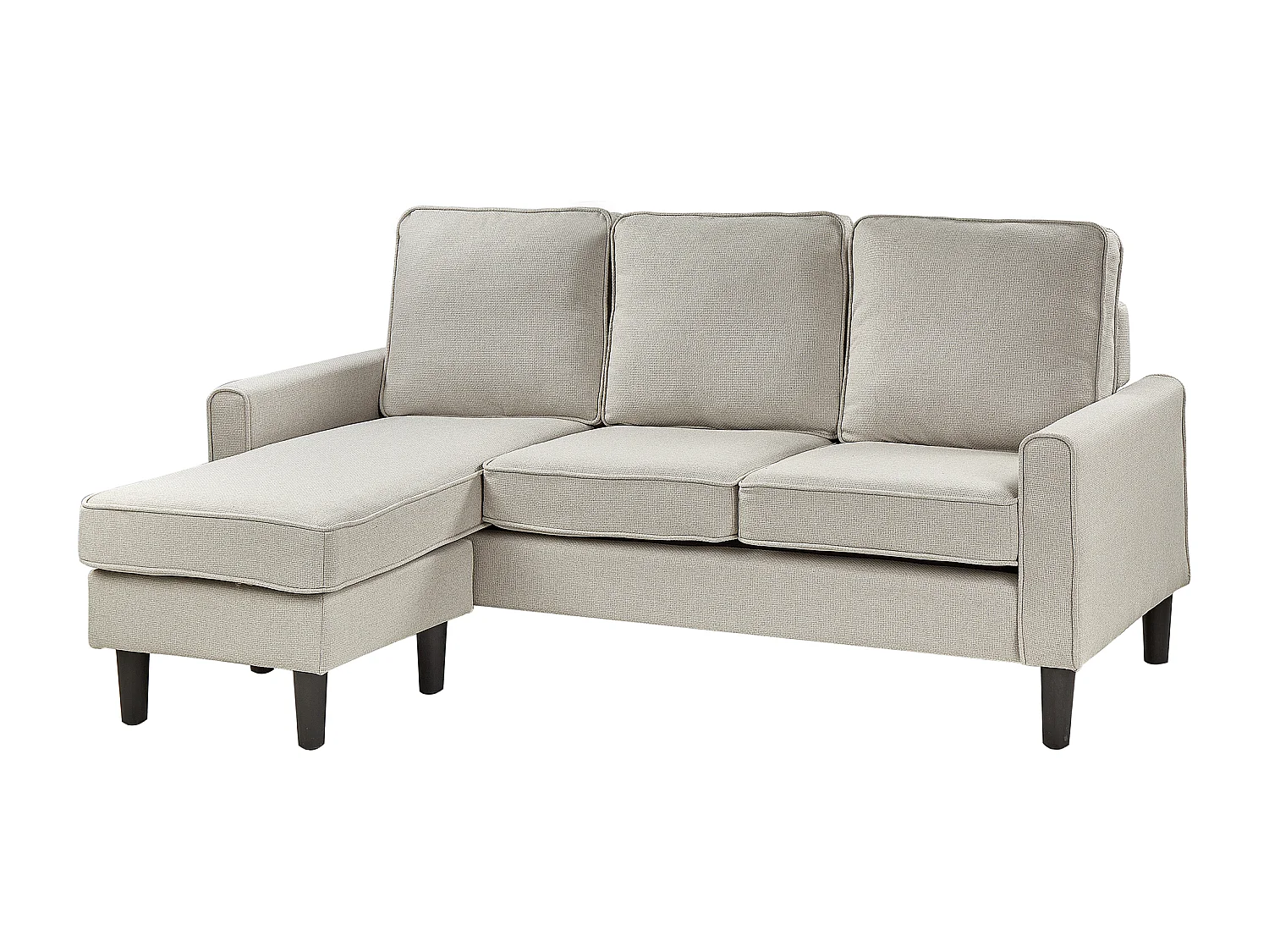 Canapé 3 places AVESTA Tissu Blanc cassé avec ottoman