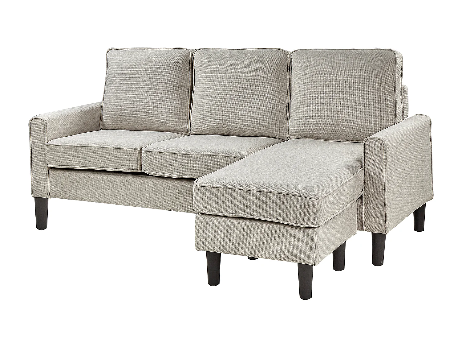 Canapé 3 places AVESTA Tissu Blanc cassé avec ottoman