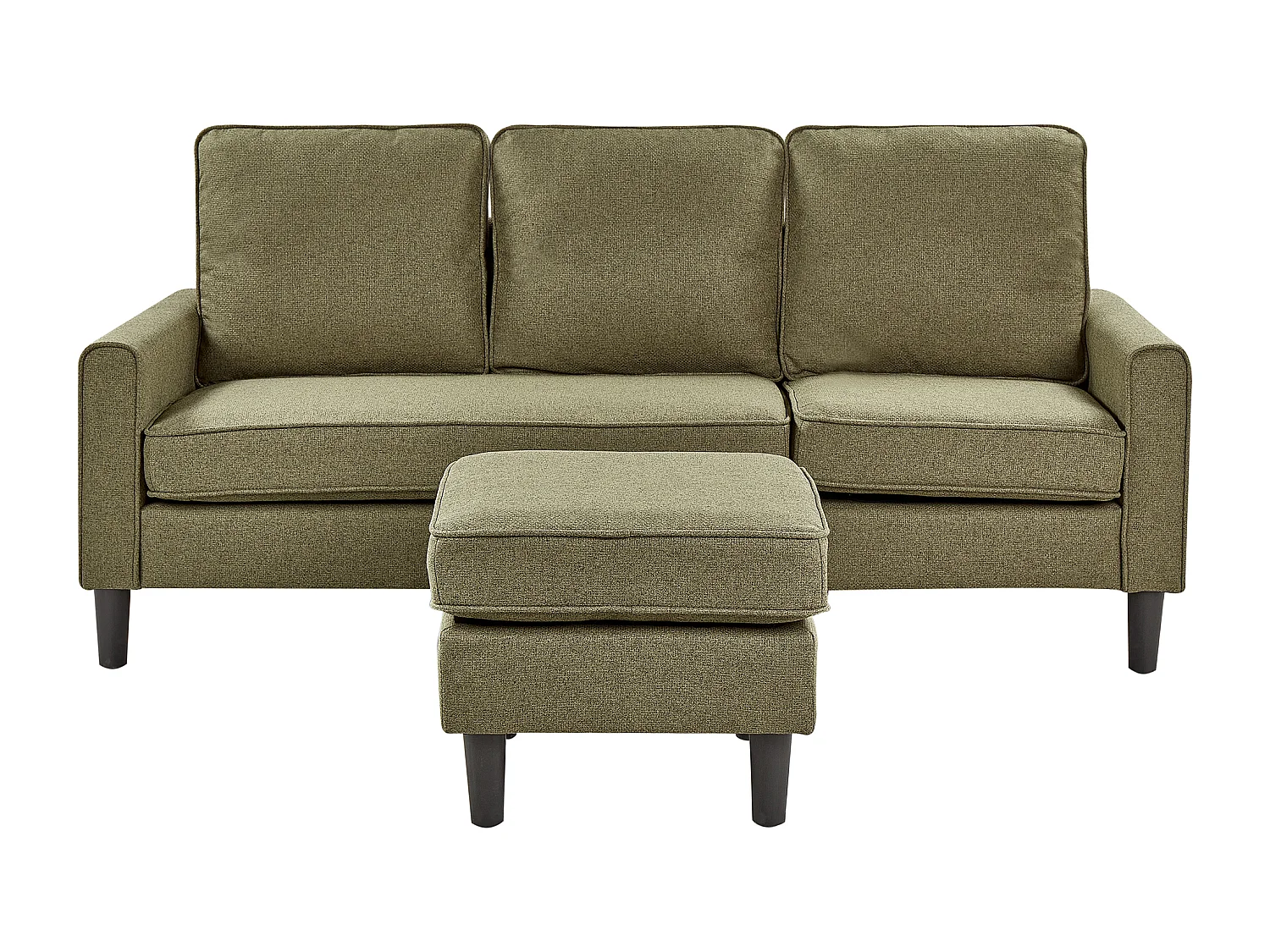 Canapé 3 places AVESTA Tissu Vert avec ottoman