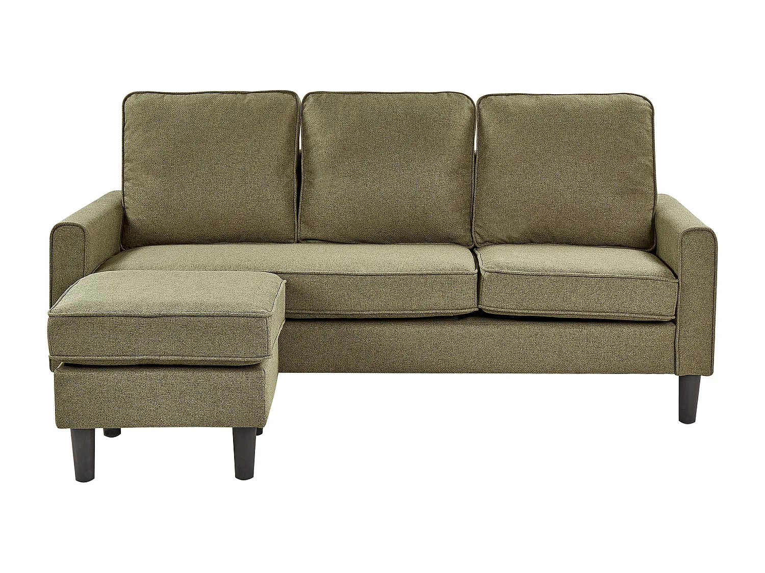 Canapé 3 places AVESTA Tissu Vert olive avec ottoman