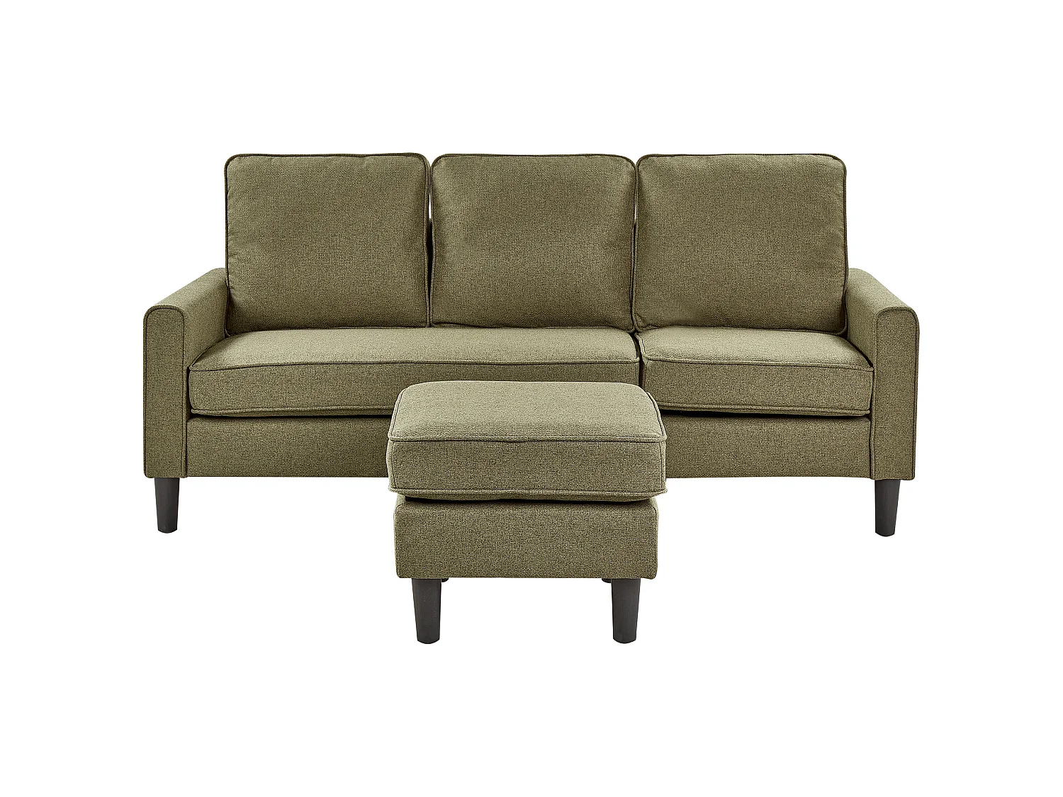 Canapé AVESTA Tissu Vert avec ottoman 3 places