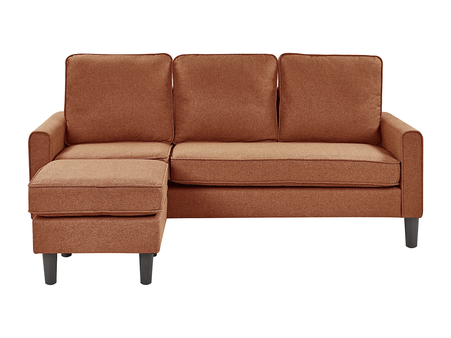 Canapé 3 places AVESTA Tissu Marron doré avec ottoman