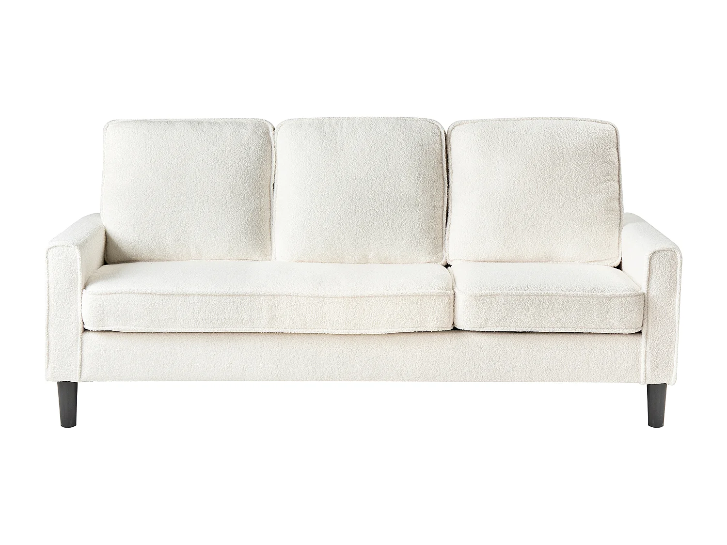 Sofa AVESTA Bouclé Weiss mit Ottomane 3-Sitzer