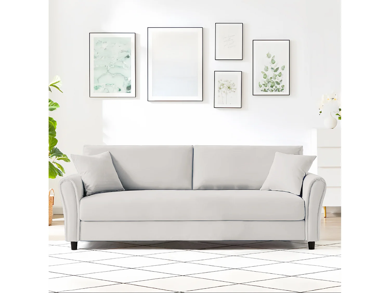 Design-Sofa aus Stoff für 4 Personen LUCERNE Weiß Modern und Bequem
