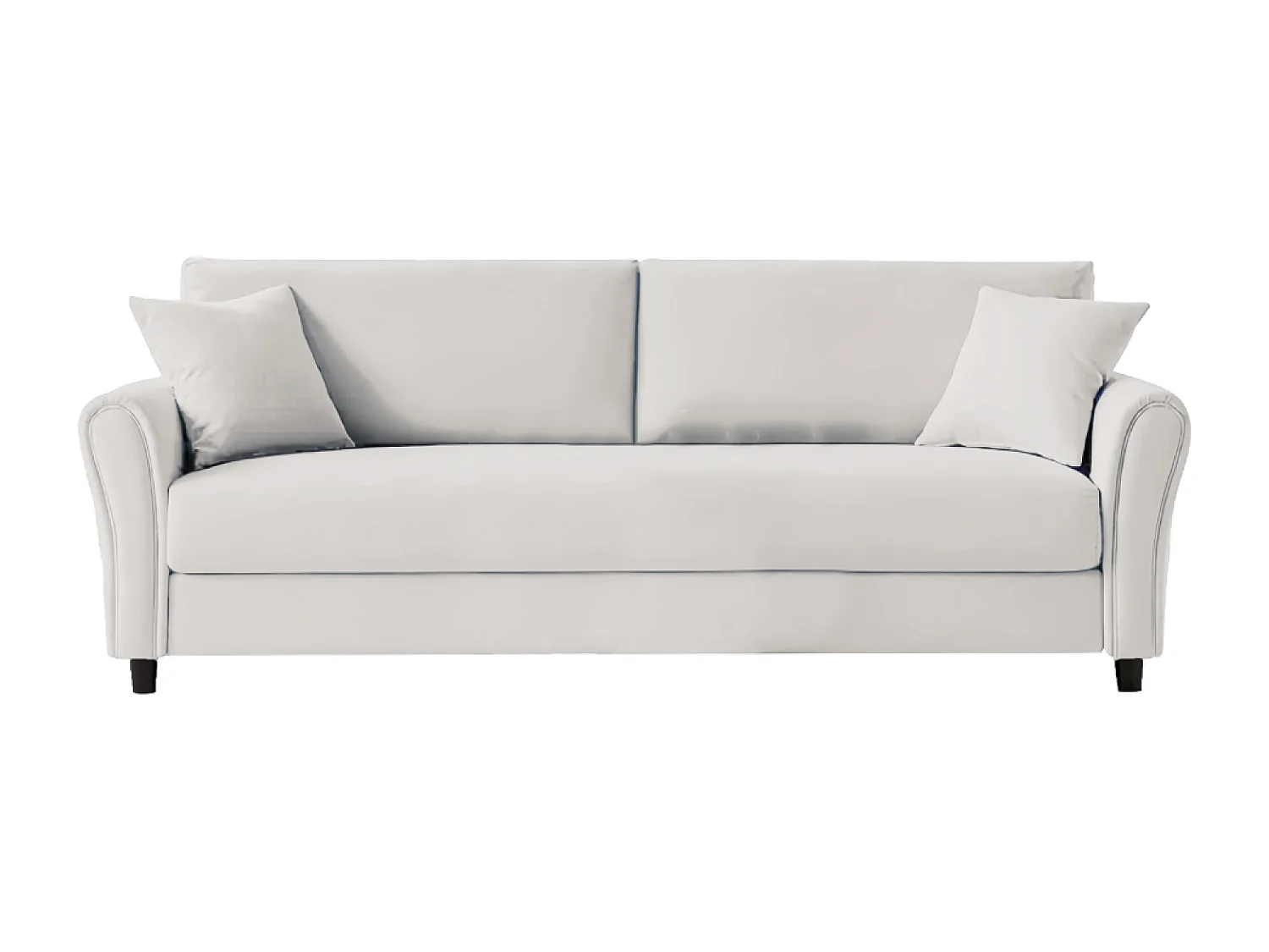 Rechte designbank van stof voor 4 personen LUCERNE Wit Modern Comfortabel