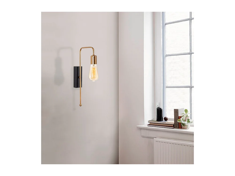 Elegante applique nera e dorata per interni contemporanei