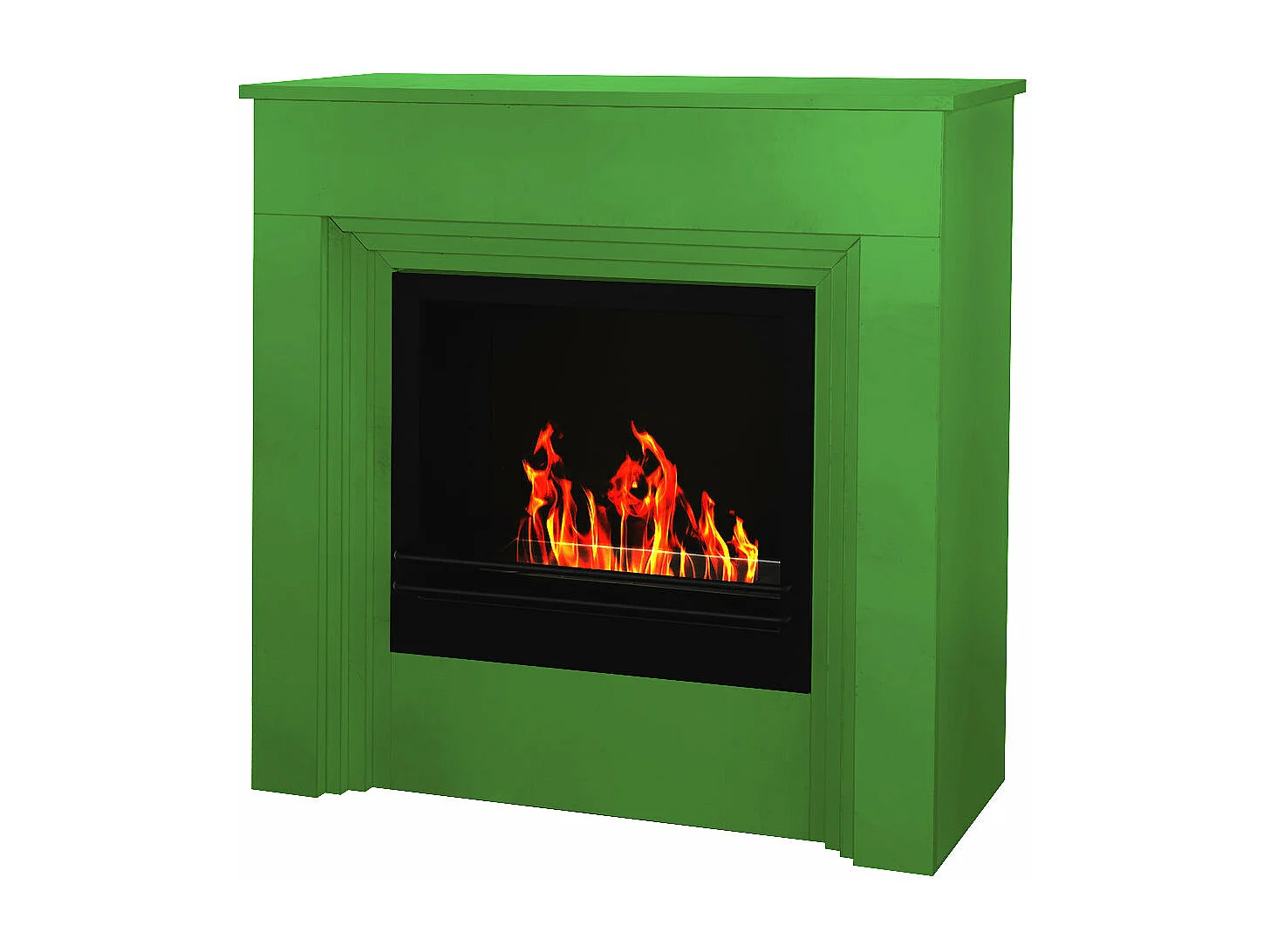 Cheminée bioéthanol sol coloré biocheminée BELLINI Vert 6018 L96xP35xH96