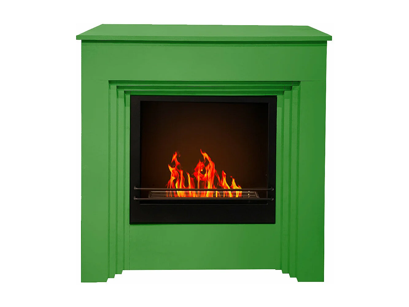 Cheminée bioéthanol sol coloré biocheminée BELLINI Vert 6018 L96xP35xH96