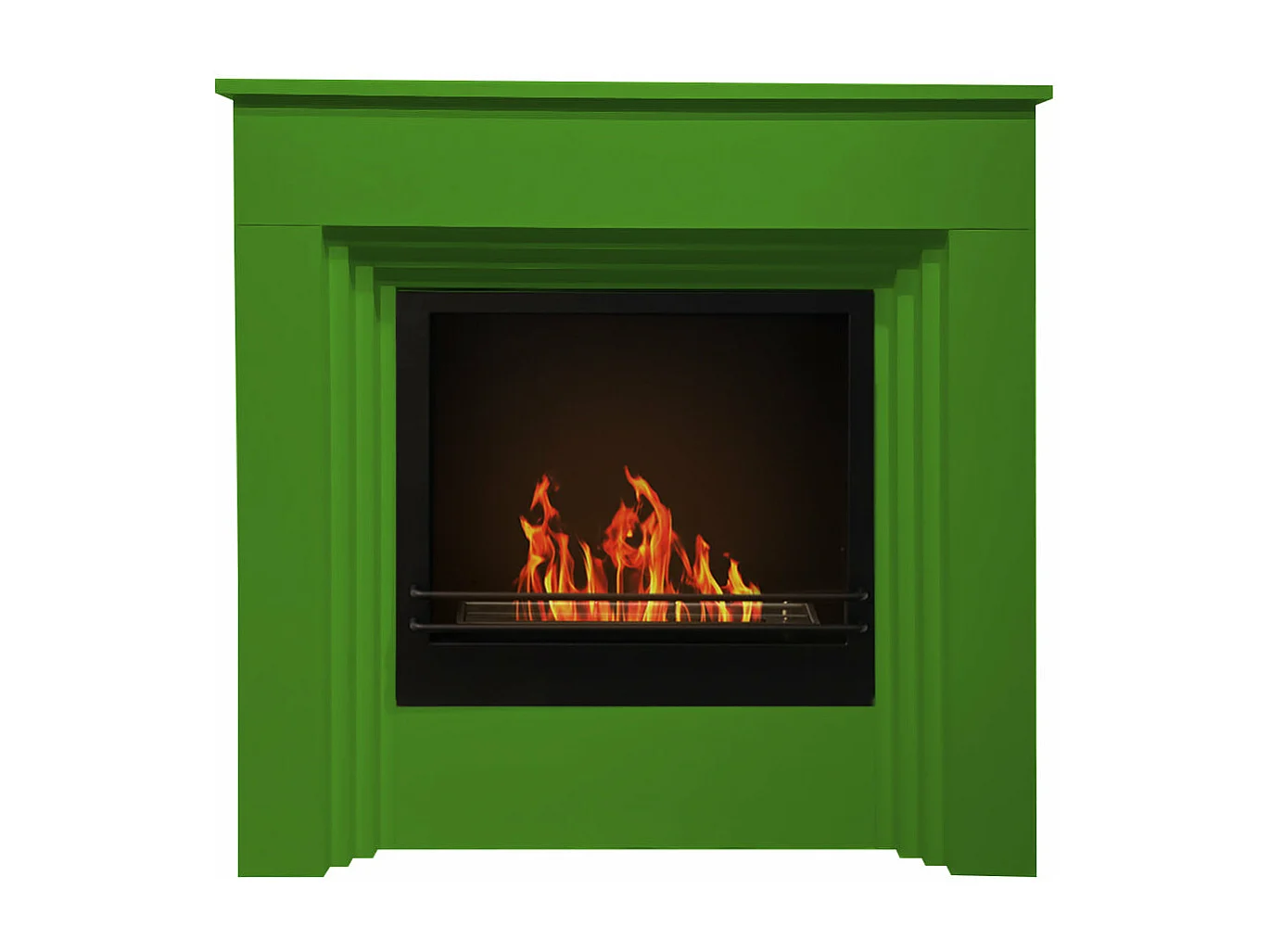 Cheminée bioéthanol sol coloré biocheminée BELLINI Vert 6018 L96xP35xH96