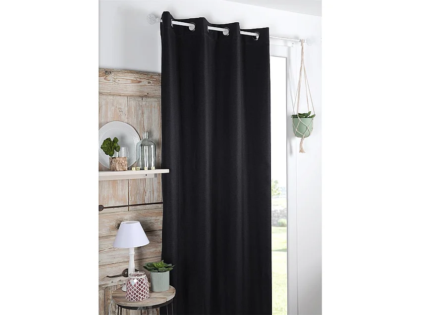 Einfarbiger blickdichter Vorhang mit Struktur 140 x 260 cm