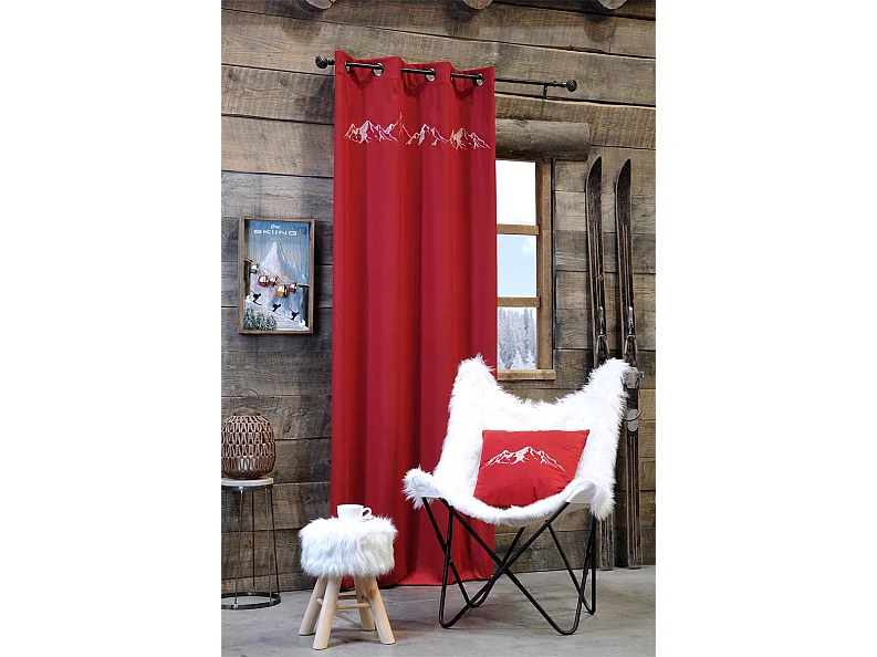 Rideau Charvin Rouge Élégant 135x260 cm pour Décoration Intérieure