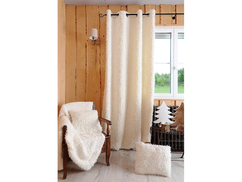 Rideau en Mouton Blanc 135x250 cm pour une Décoration Élégante
