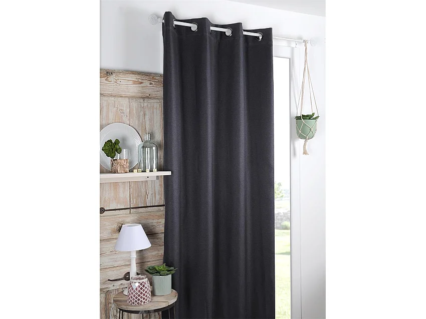 Einfarbiger blickdichter Vorhang mit Struktur 140 x 260 cm