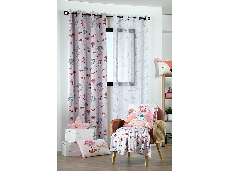 Rideau Cyrielle Rose 140x260 cm - Élégance et Style pour Votre Intérieur