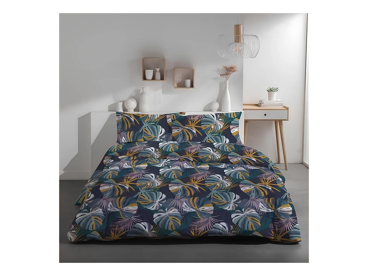 Parure de lit 2 personnes en coton imprimé 240x260xm, Today