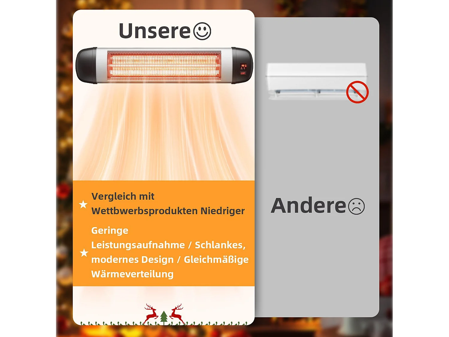 NETTLIFE Ogrzewanie promiennikowe Taras Ogrzewanie na podczerwień - 2500W Zewnętrzne ogrzewanie promiennikowe na podczerwień