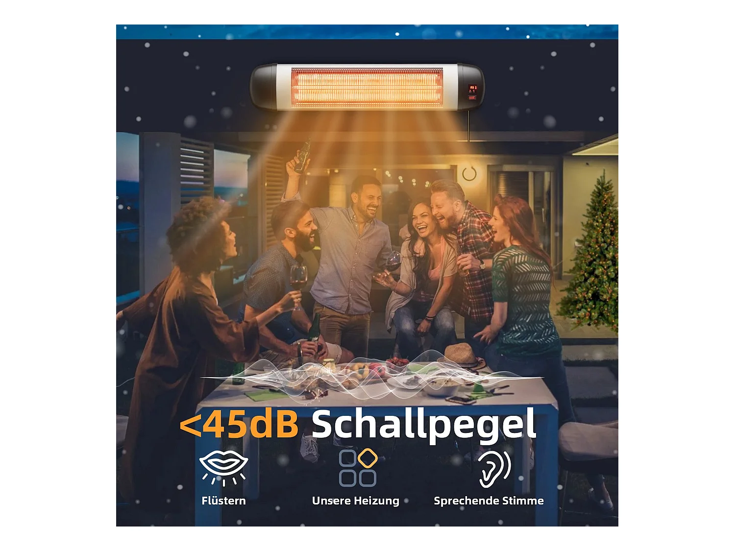 NETTLIFE Ogrzewanie promiennikowe Taras Ogrzewanie na podczerwień - 2500W Zewnętrzne ogrzewanie promiennikowe na podczerwień