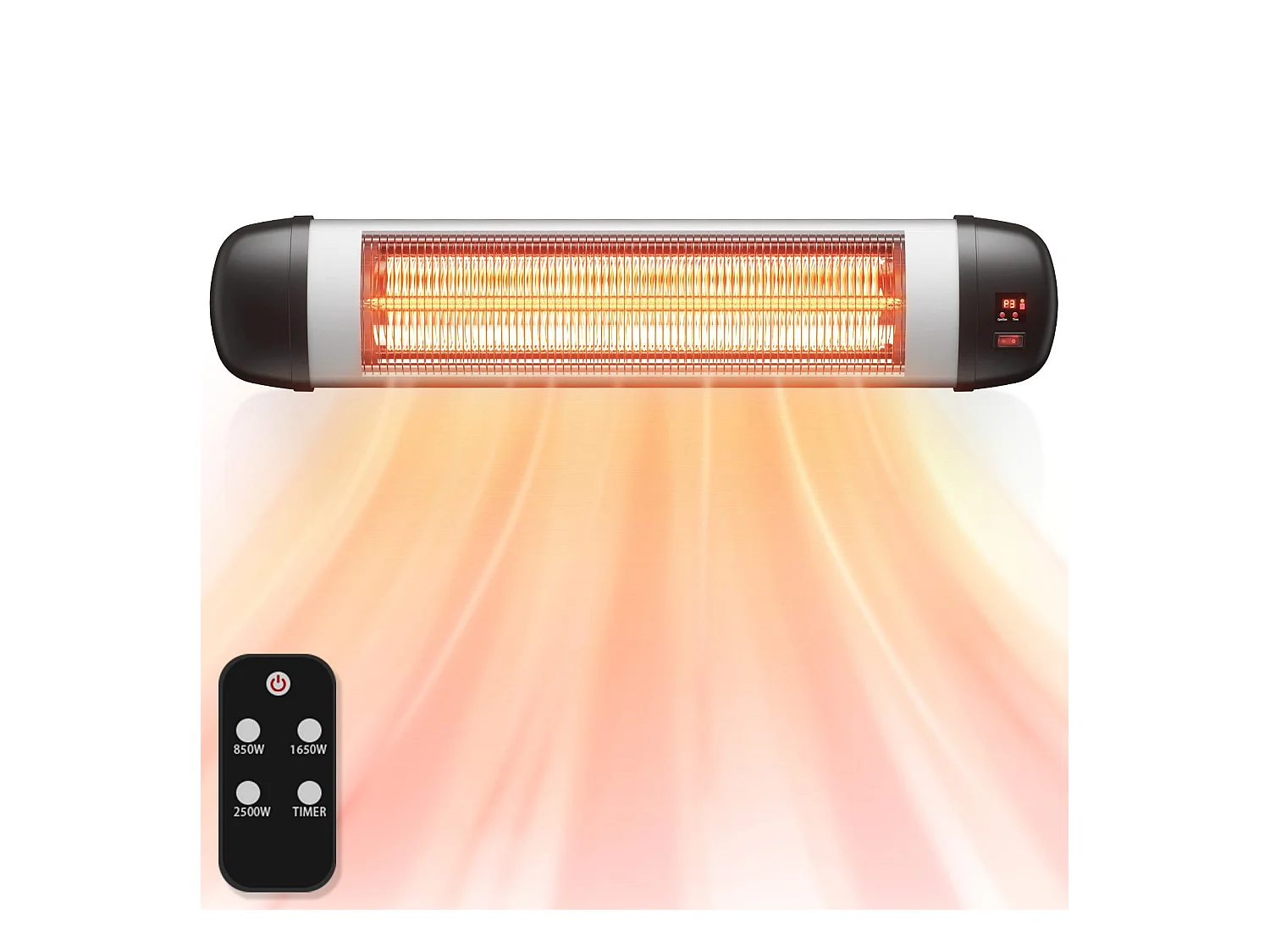 NETTLIFE Chauffage radiant Terrasse Chauffage infrarouge - 2500W Chauffage radiant infrarouge Outdoor