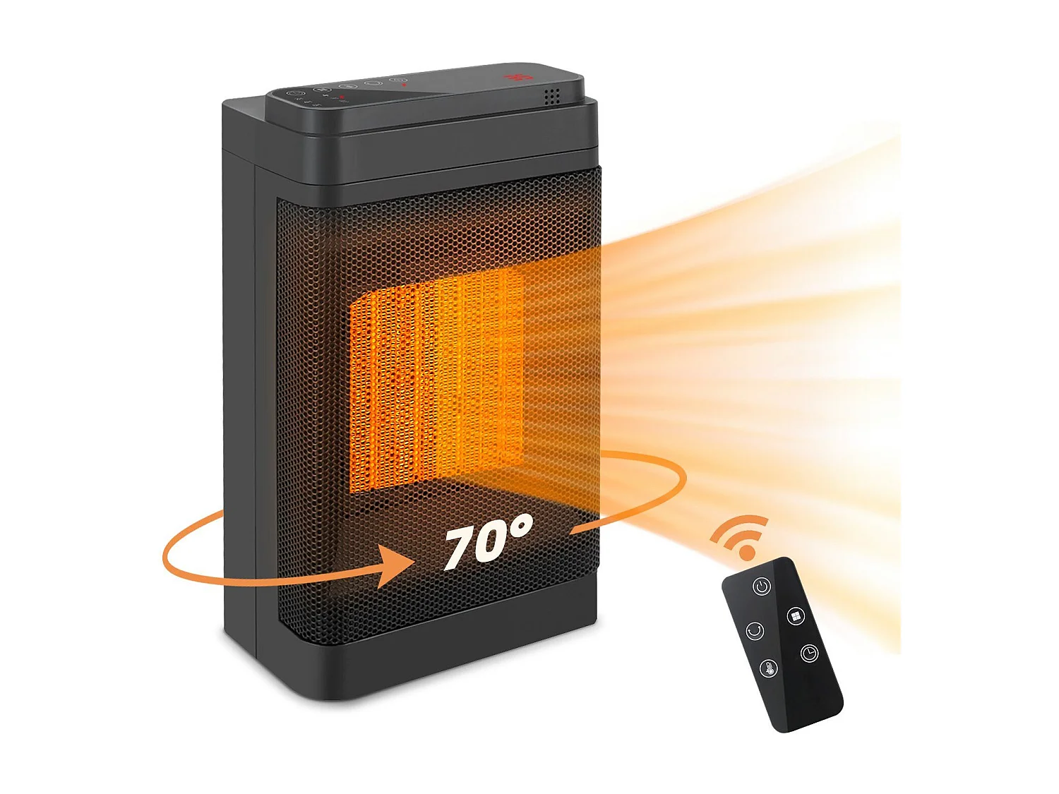 NETTLIFE Chauffage soufflant silencieux avec thermostat chauffage en céramique 1500 W PTC avec télécommande