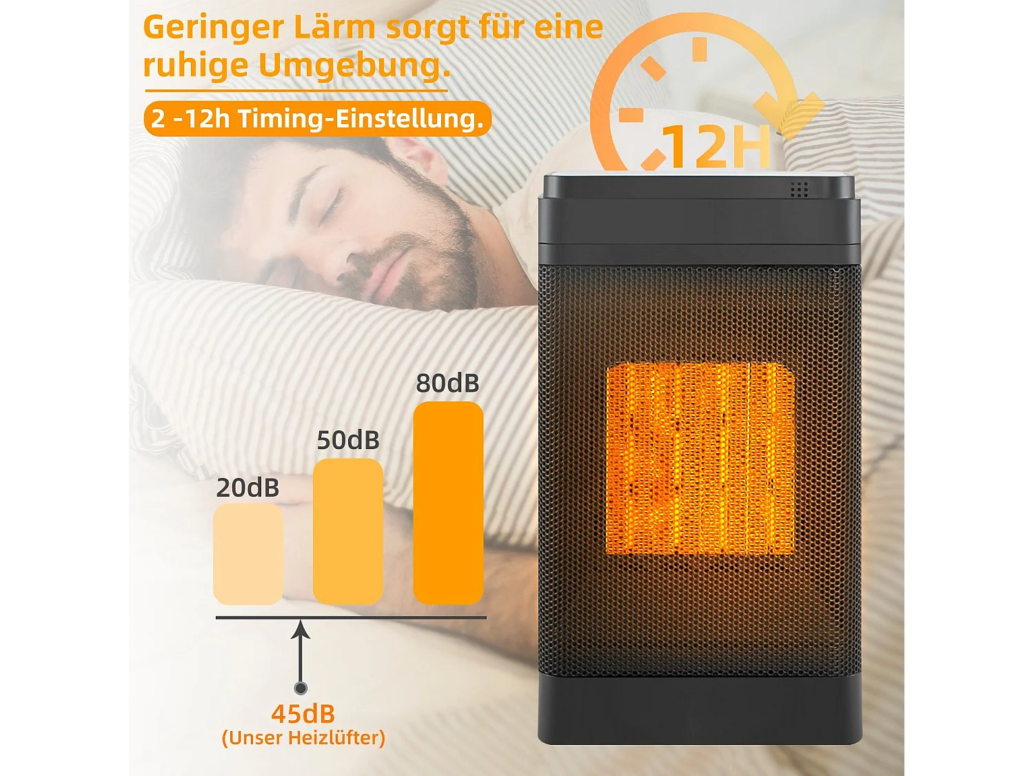 NETTLIFE Chauffage soufflant silencieux avec thermostat chauffage en céramique 1500 W PTC avec télécommande