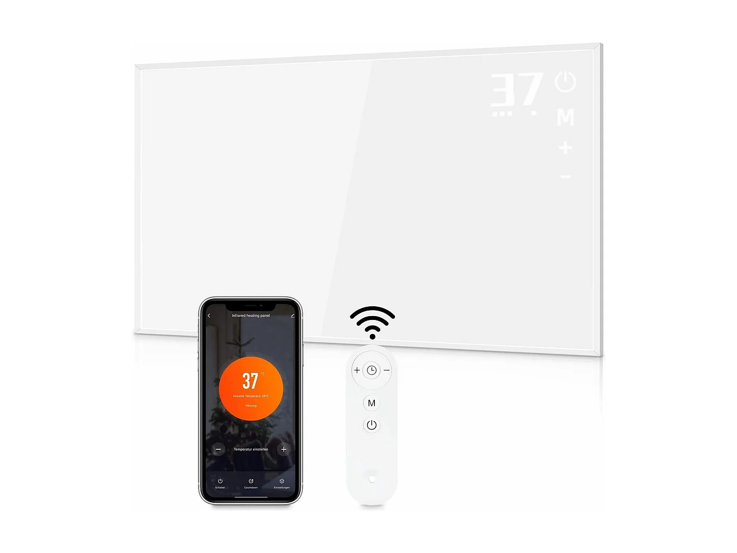 NETTLIFE Infrarotheizung mit Thermostat Infrarot Wandheizung -Infrarotheizung Standgerät mit Fernbedienung Elektroheizung Energiesparend mit APP WiFi