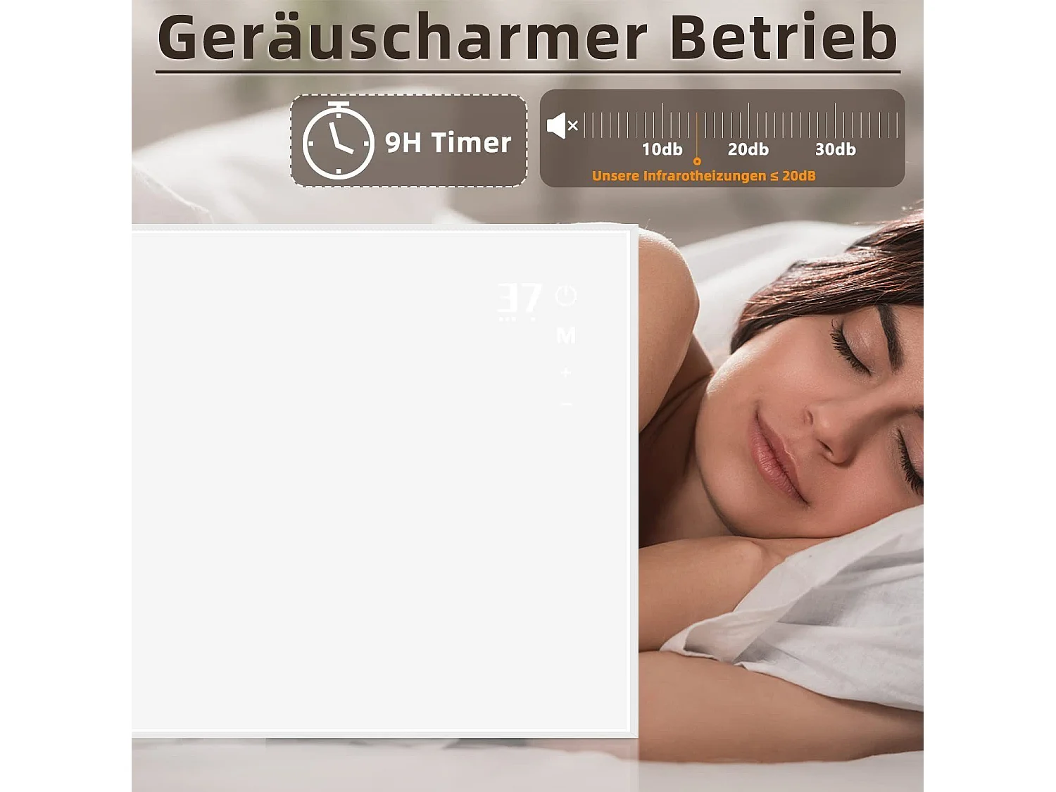 NETTLIFE Chauffage infrarouge radiateur mural infrarouge 600W avec télécommande WIFI