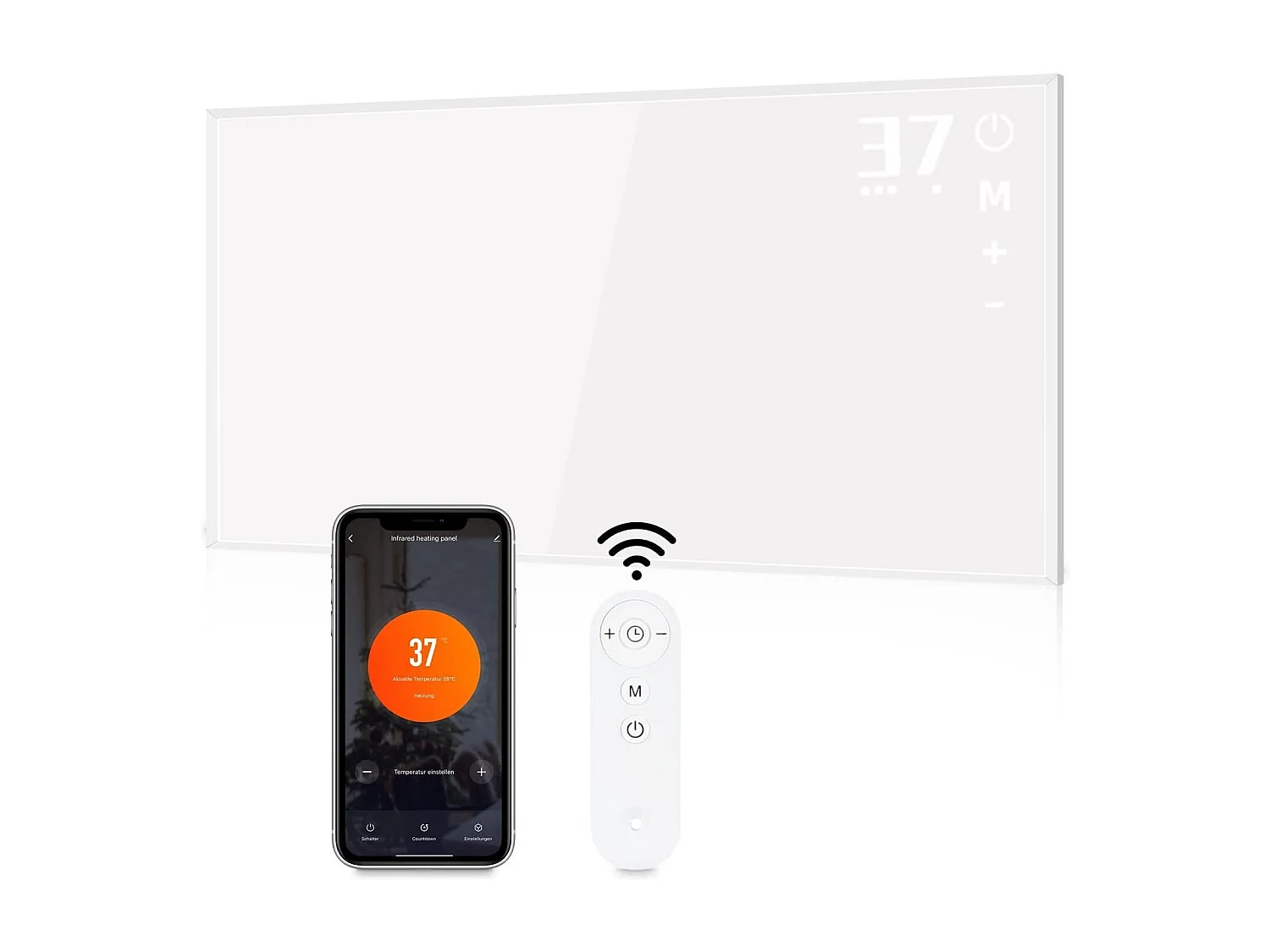 NETTLIFE Chauffage infrarouge radiateur  720W avec télécommande WIFI