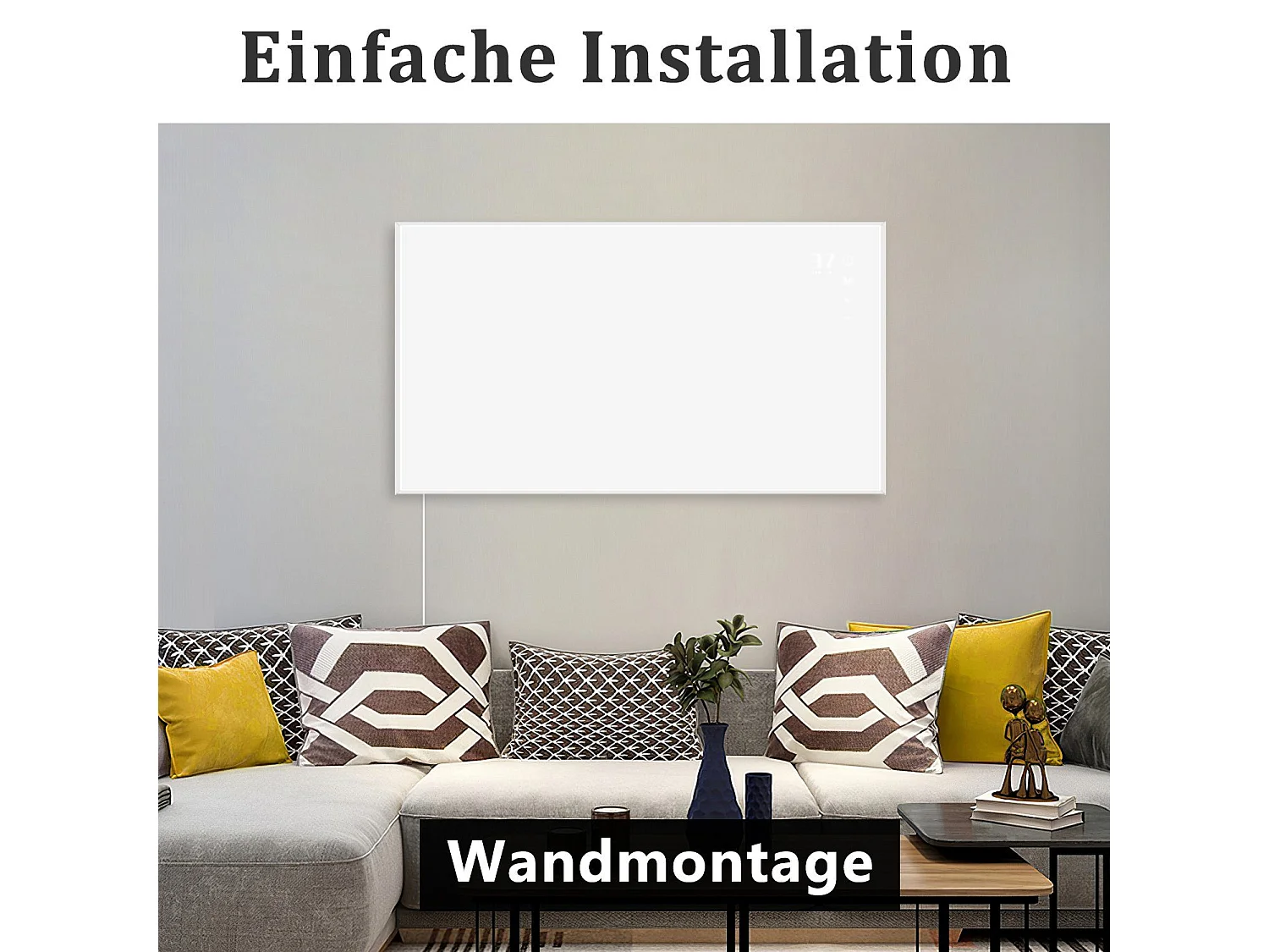NETTLIFE Chauffage infrarouge radiateur  720W avec télécommande WIFI