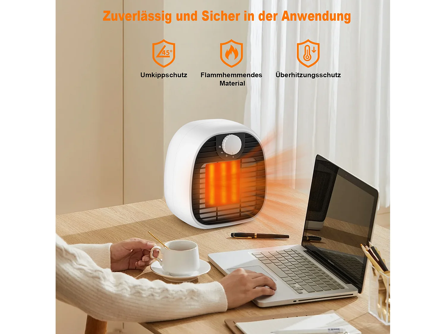 NETTLIFE Nagrzewnica 3 tryby PTC wnętrze 1000W