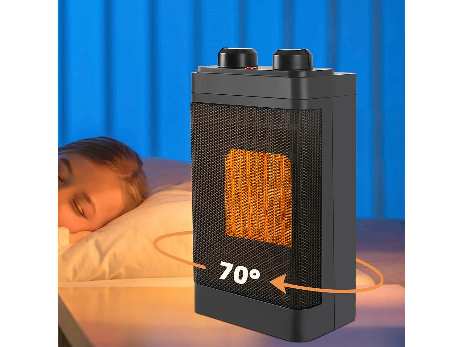 Grzejnik wentylatorowy Nettlife 1500 W, grzejnik ceramiczny, 3 tryby, cichy elektryczny PTC, termostat 70°, oscylacja, zabezpieczenie przed przegrzaniem