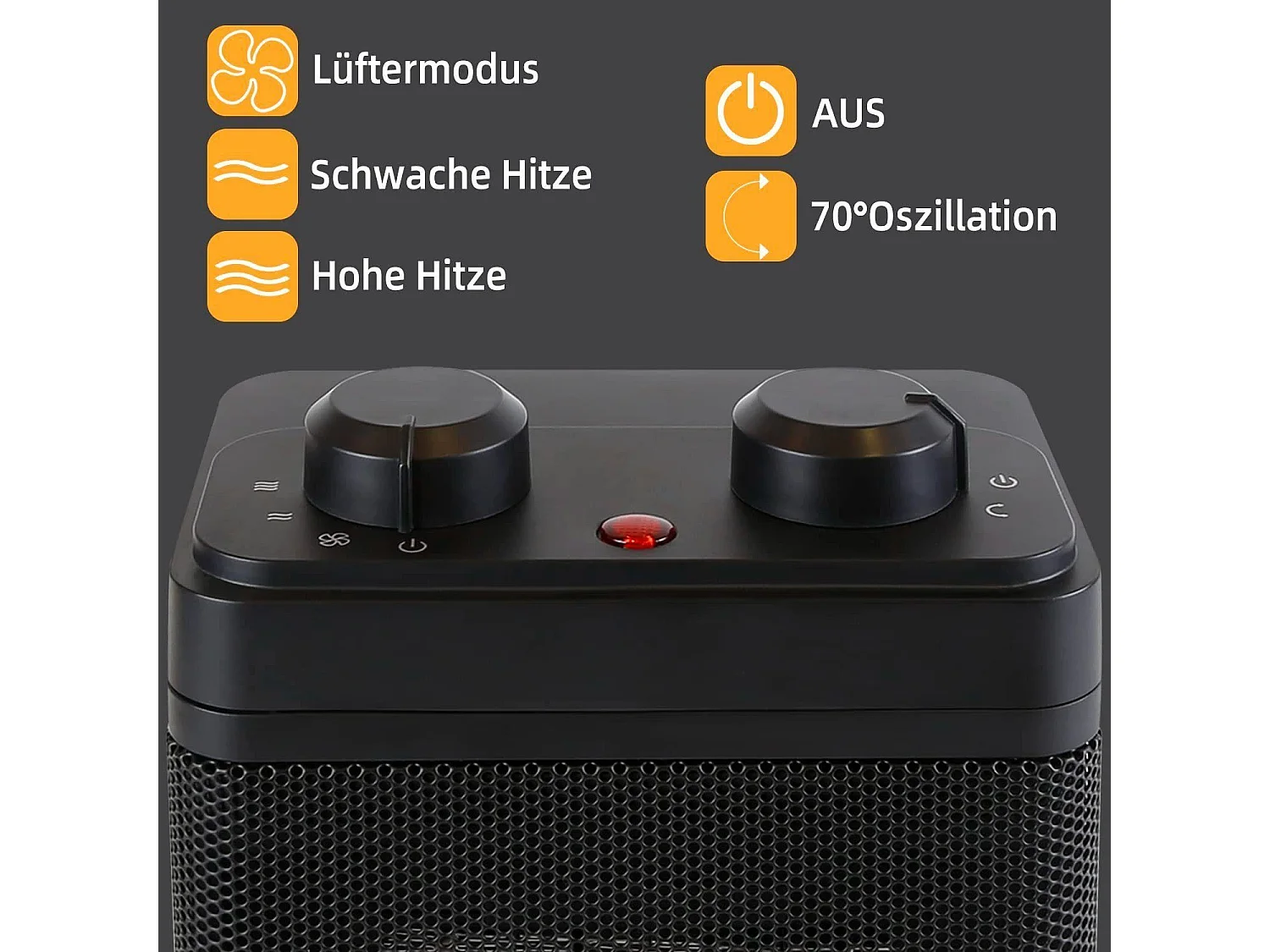 Grzejnik wentylatorowy Nettlife 1500 W, grzejnik ceramiczny, 3 tryby, cichy elektryczny PTC, termostat 70°, oscylacja, zabezpieczenie przed przegrzaniem