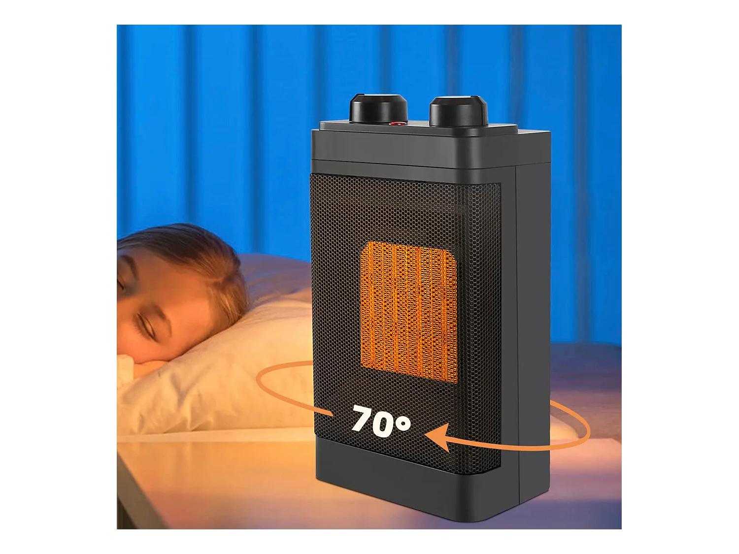 Nettlife Radiateur soufflant 1500W, chauffage céramique, 3 modes PTC silencieux électrique,thermostat 70°, oscillation,protection contre surchauffe